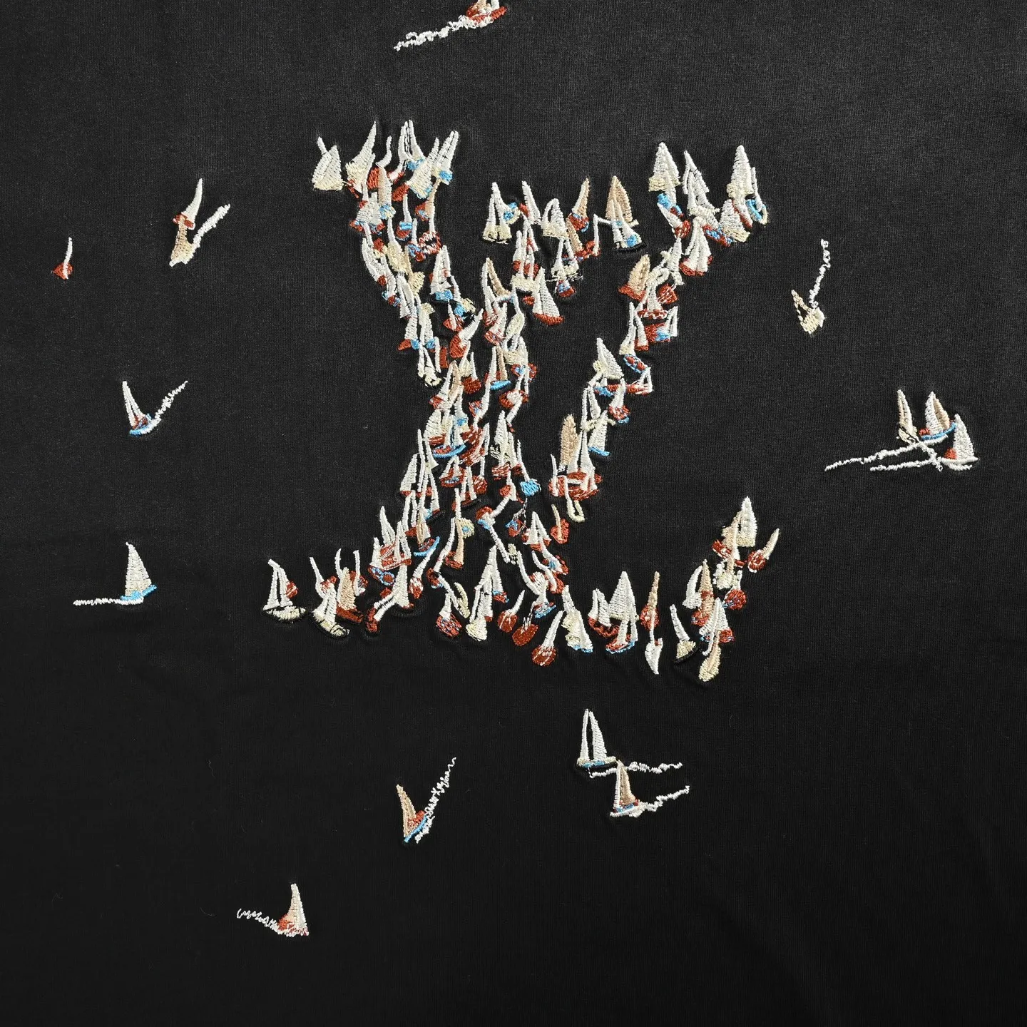 Louis Vuitton/Louis Vuitton Paper Crane Sailing Embroidered Short Sleeve